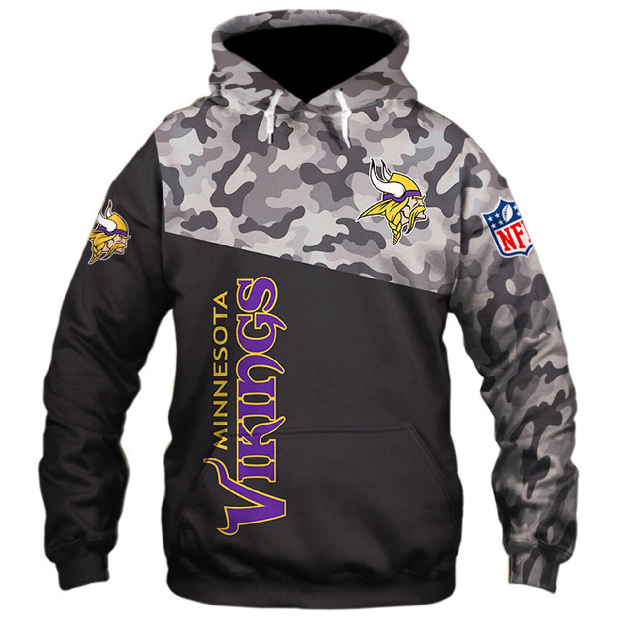 Nfl Minnesota Vikings Camo Men And Women 3d Full Printing Hoodie Zip Hoodie Nfl Minnesota Vikings 3d Full Printing Shirt 3xakn