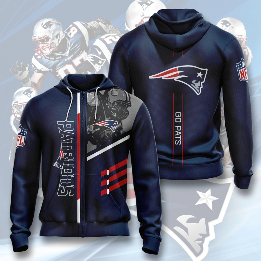 Nfl New England Patriots 3d Hoodie Custom Printing Team Color Plus Size Up To 5xl G184j