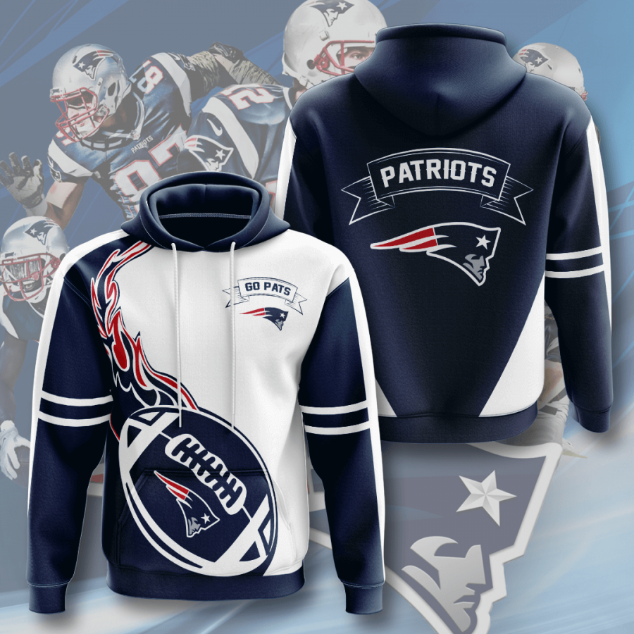 Nfl New England Patriots 3d Hoodie Custom Printing Team Color Plus Size Up To 5xl G5jpt