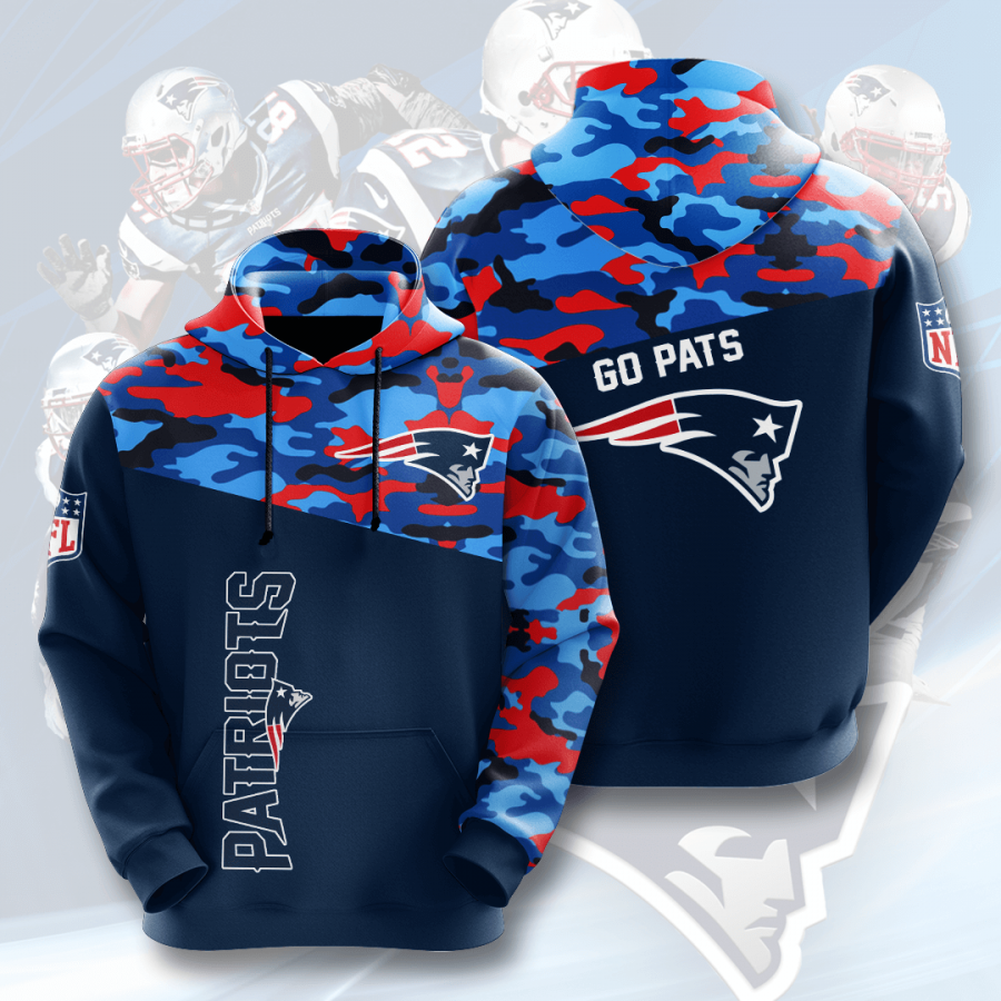 Nfl New England Patriots 3d Hoodie Custom Printing Team Color Plus Size Up To 5xl Miulc