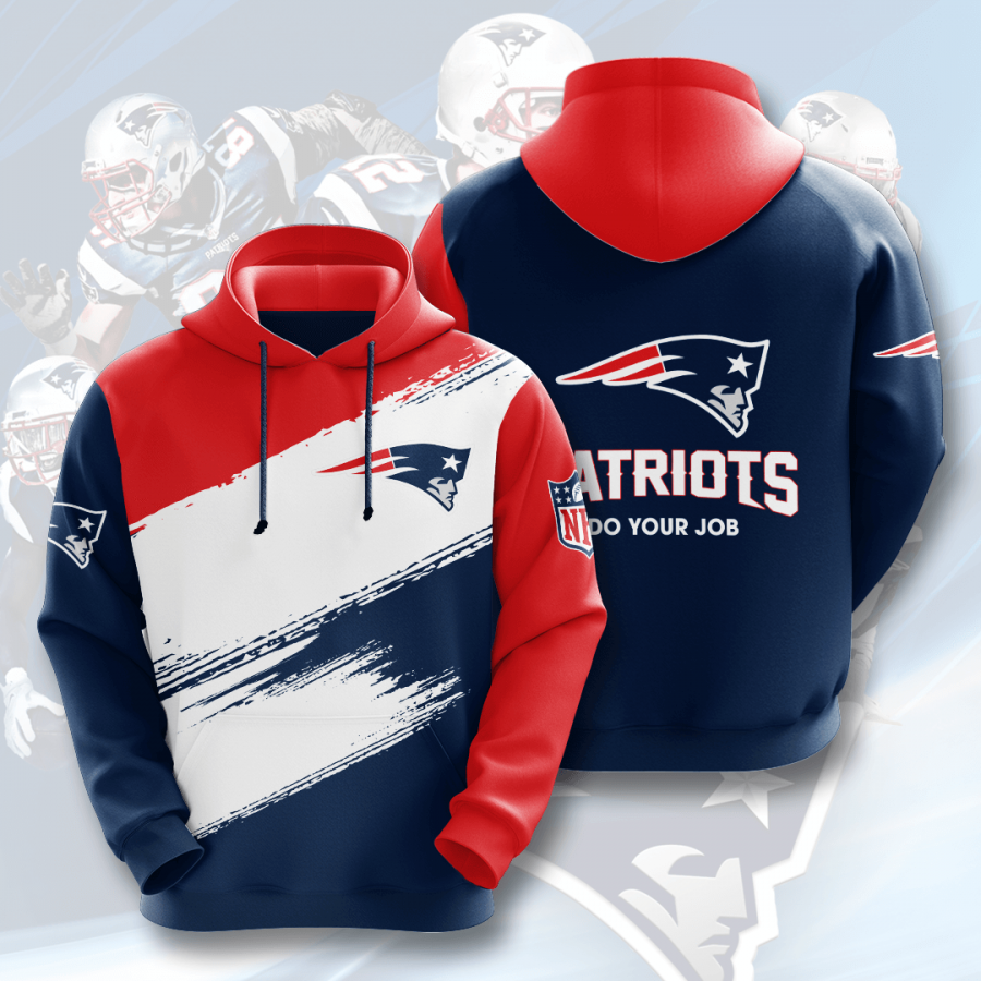 Nfl New England Patriots 3d Hoodie Custom Printing Team Color Plus Size Up To 5xl V9ote