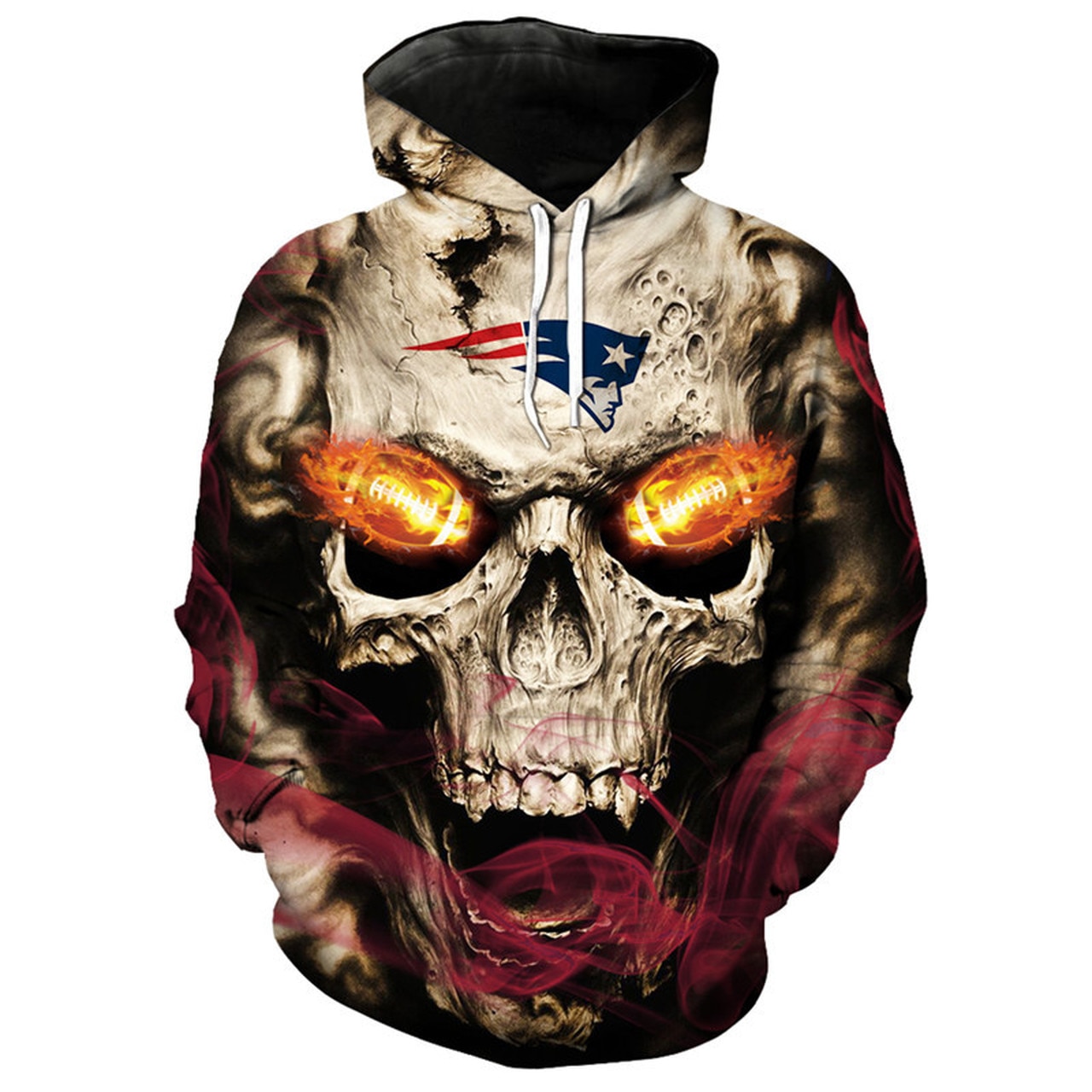 Nfl New England Patriots Fire In Skulls Eyes Men And Women 3d Full Printing Hoodie New England Patriots Nfl 3d Full Printing Shirt Jwrnn