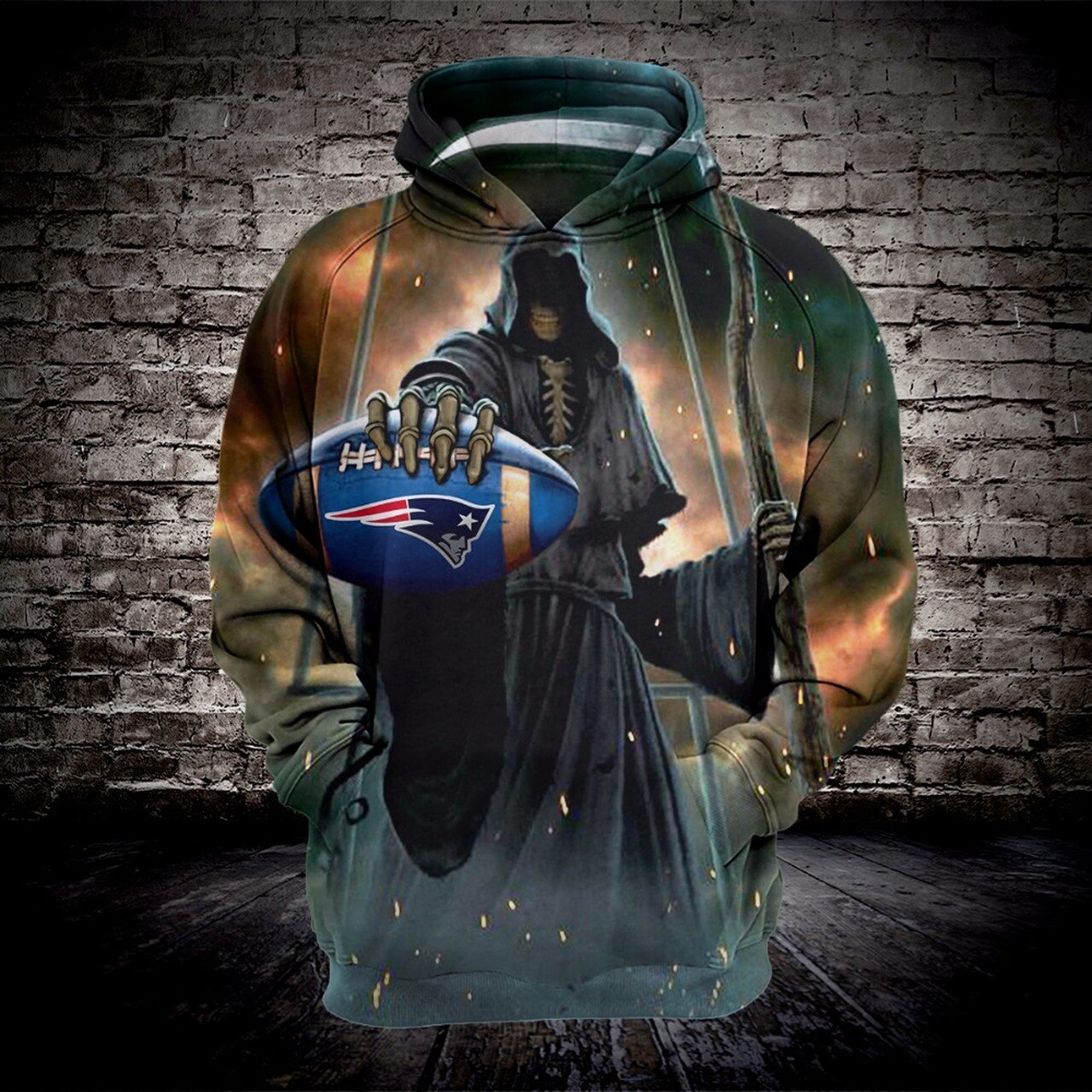 Nfl New England Patriots Grimm Reaper Men And Women 3d Full Printing Hoodie Zip Hoodie Nfl New England Patriots 3d Full Printing Shirt