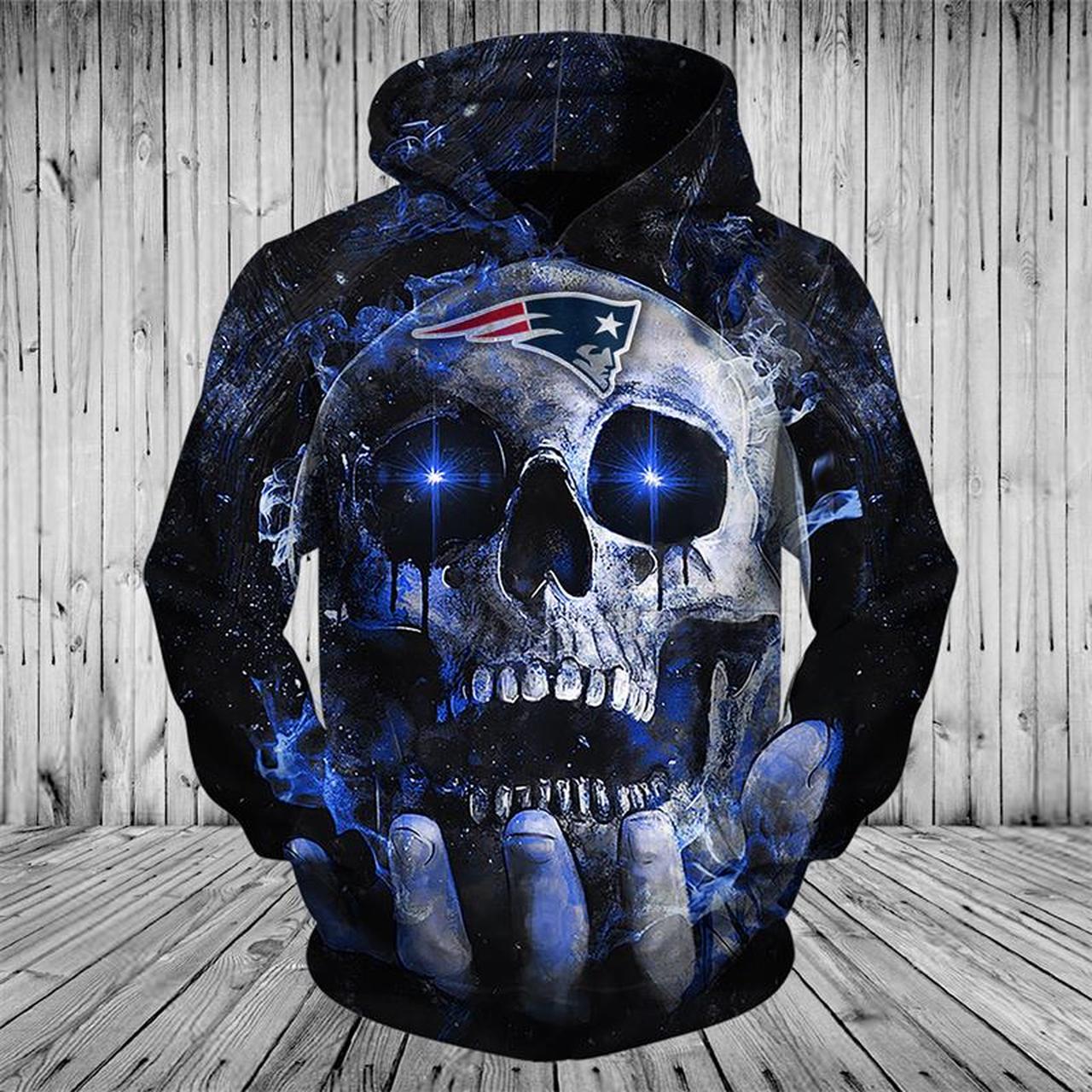 Nfl New England Patriots Neon Skull Men And Women 3d Full Printing Hoodie Zip Hoodie Nfl New England Patriots 3d Full Printing Shirt