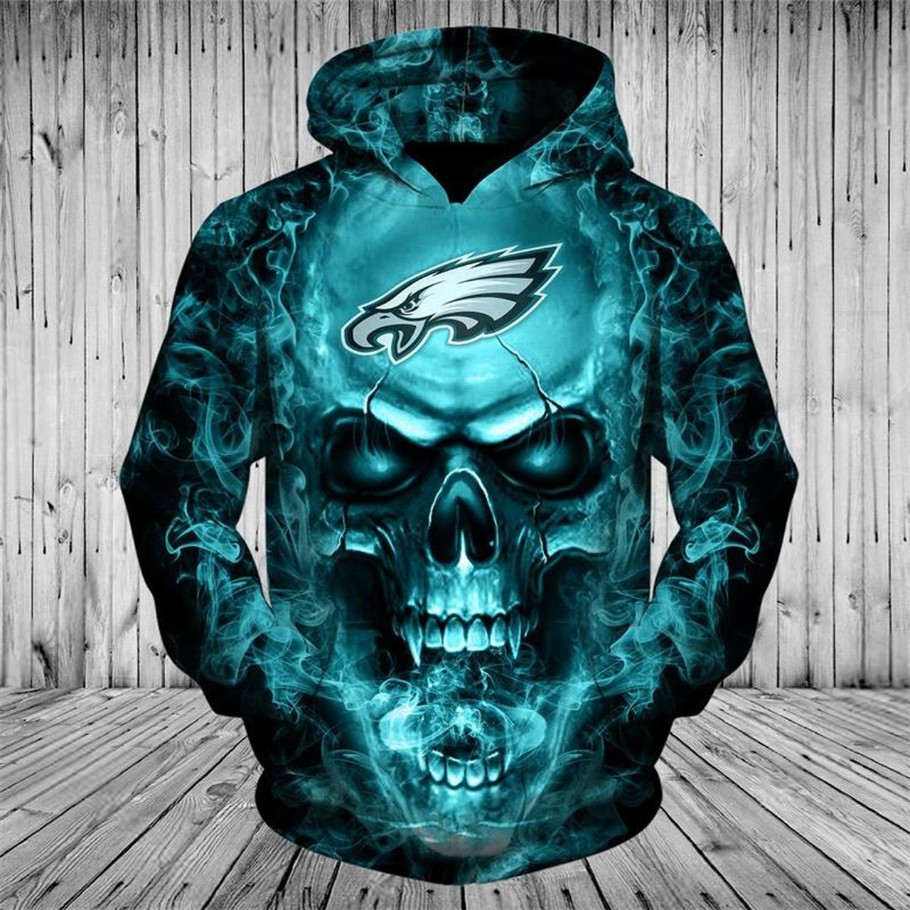 Nfl Philadelphia Eagles Neon Skull Men And Women 3d Full Printing Hoodie Zip Hoodie Nfl Philadelphia Eagles 3d Full Printing Shirt H31jf