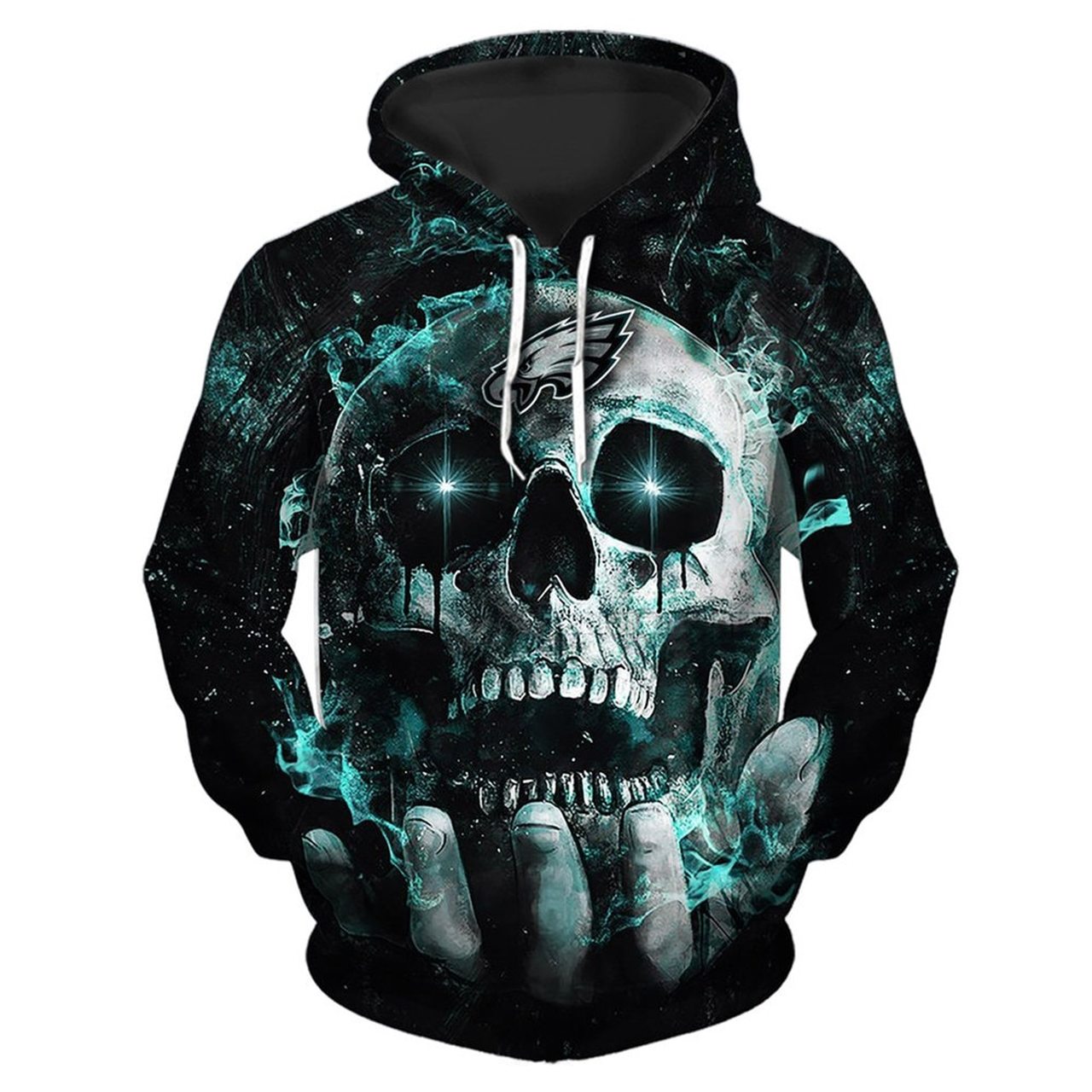 Nfl Philadelphia Eagles Neon Skull Men And Women 3d Full Printing Hoodie Zip Hoodie Shirt Nfl Philadelphia Eagles 3d Full Printing Shirt