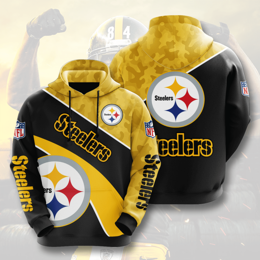 Nfl Pittsburgh Steelers 3d Hoodie Custom Printing Team Color Plus Size Up To 5xl Nxl5p