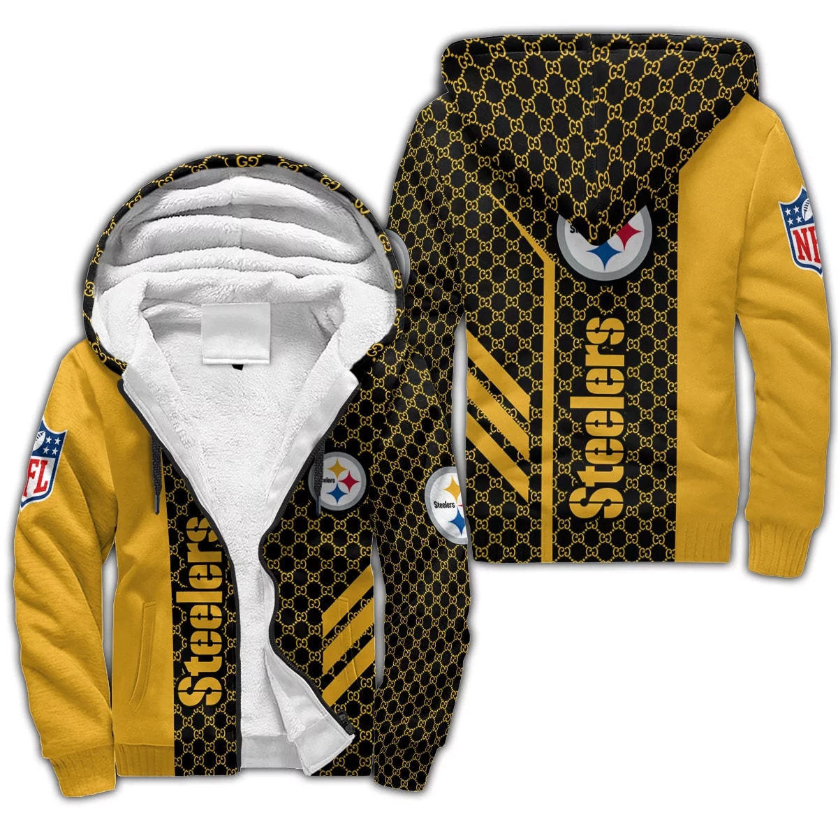 Nfl Pittsburgh Steelers Gucci Pattern 3d Full Printing Unisex Pullover Hoodie Zip Hoodie Nfl Pittsburgh Steelers 3d Full Printing Shirt