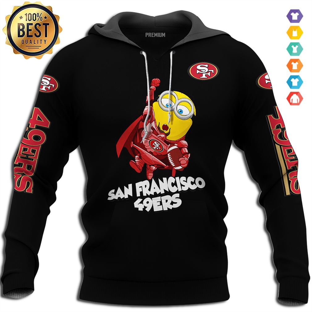 Nfl San Francisco 49ers Minions Disney Football Sports T Shi Best Gift Hoodie 3d Navy Heather Size X