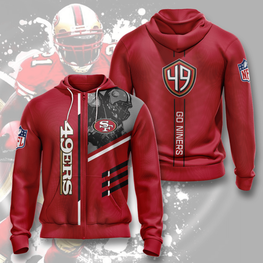 Nfl San Francisco Ers 3d Hoodie Custom Printing Team Color Plus Size Up To 5xl W48ue