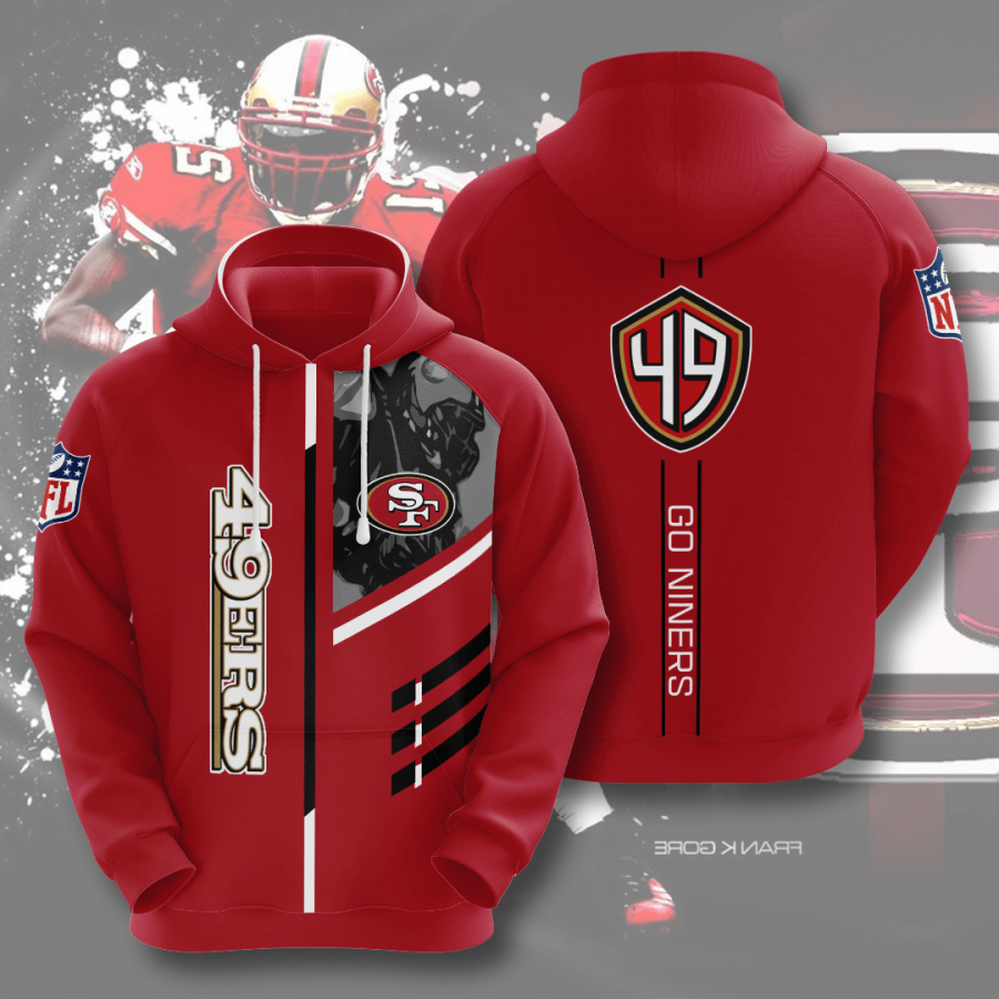 Nfl San Francisco Ers 3d Hoodie Custom Printing Team Color Plus Size Up To 5xl