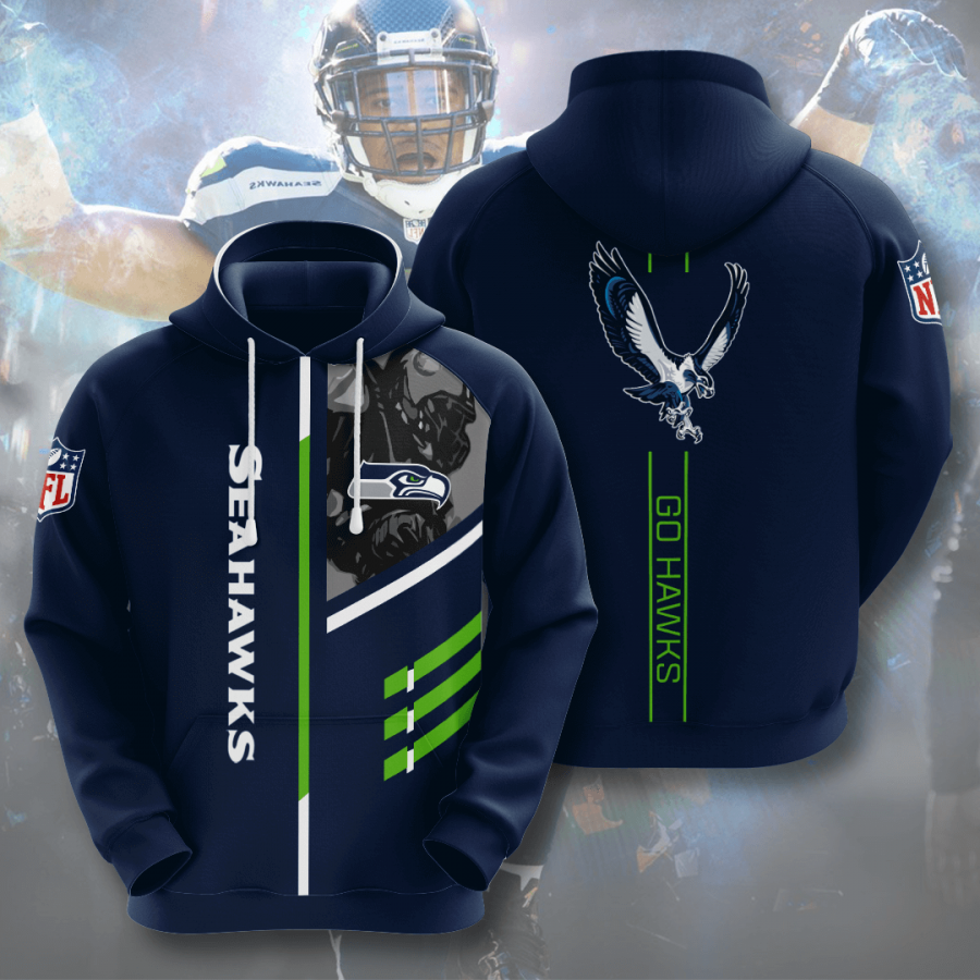 Nfl Seattle Seahawks 3d Hoodie Custom Printing Team Color Plus Size Up To 5xl Bks95