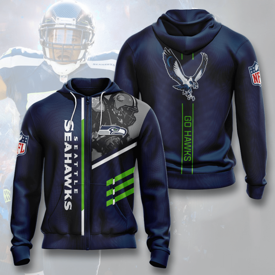 Nfl Seattle Seahawks 3d Hoodie Custom Printing Team Color Plus Size Up To 5xl Oo0hz