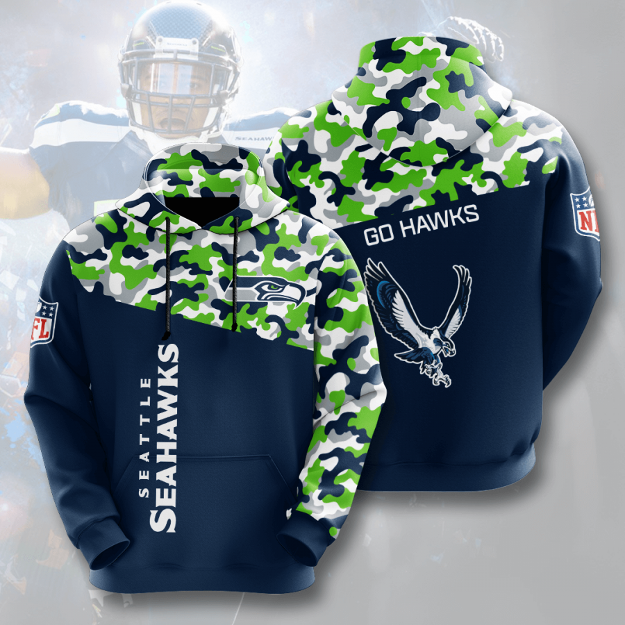 Nfl Seattle Seahawks 3d Hoodie Custom Printing Team Color Plus Size Up To 5xl Xuoyc