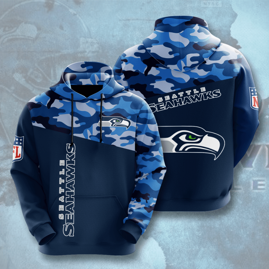 Nfl Seattle Seahawks 3d Hoodie Custom Printing Team Color Plus Size Up To 5xl