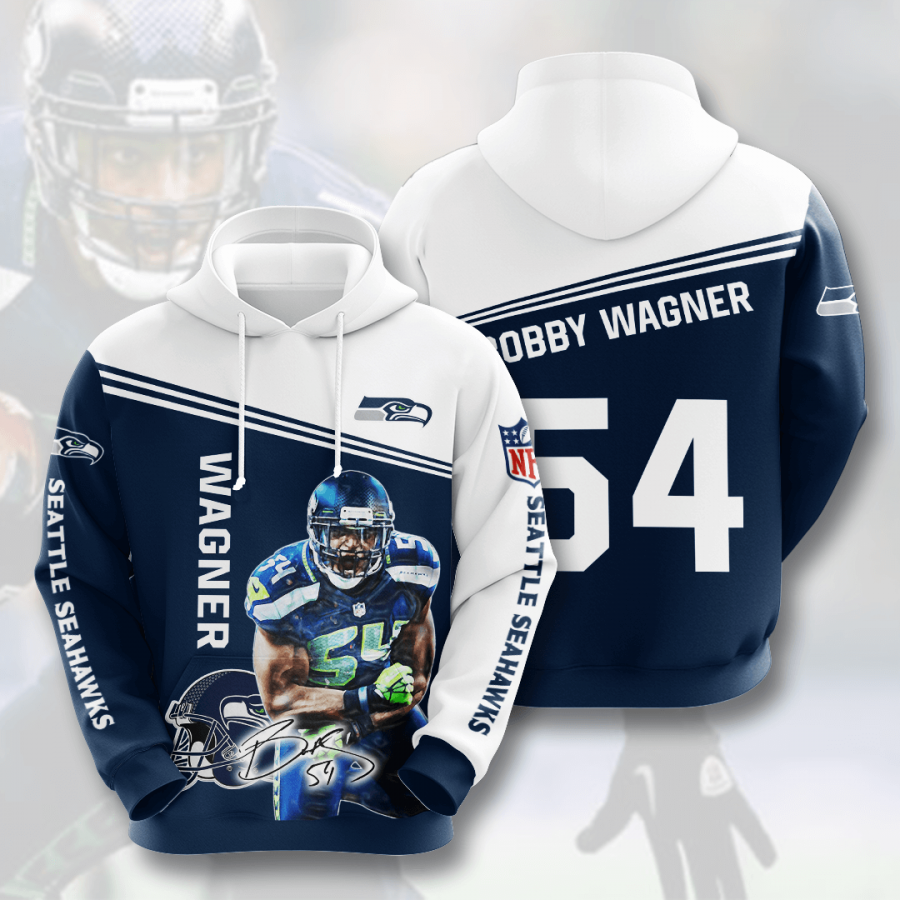 Nfl Seattle Seahawks Bobby Wagner 3d Hoodie Custom Printing Team Color Plus Size Up To 5xl