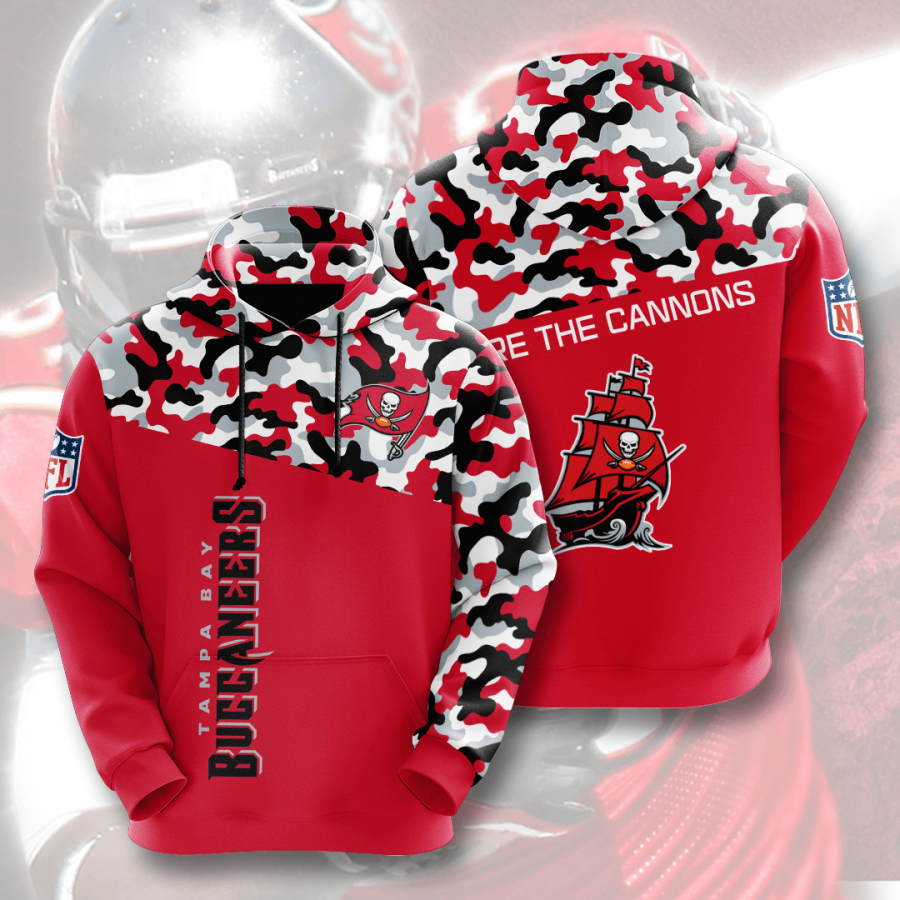 Nfl Tampa Bay Buccaneers 3d Hoodie Custom Printing Team Color Plus Size Up To 5xl