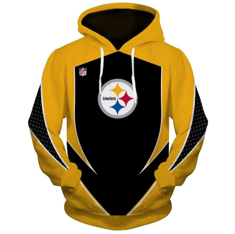 Pittsburgh Steelers Black Yellow Hoodie Tshirts Hoodie 3d Navy Size X