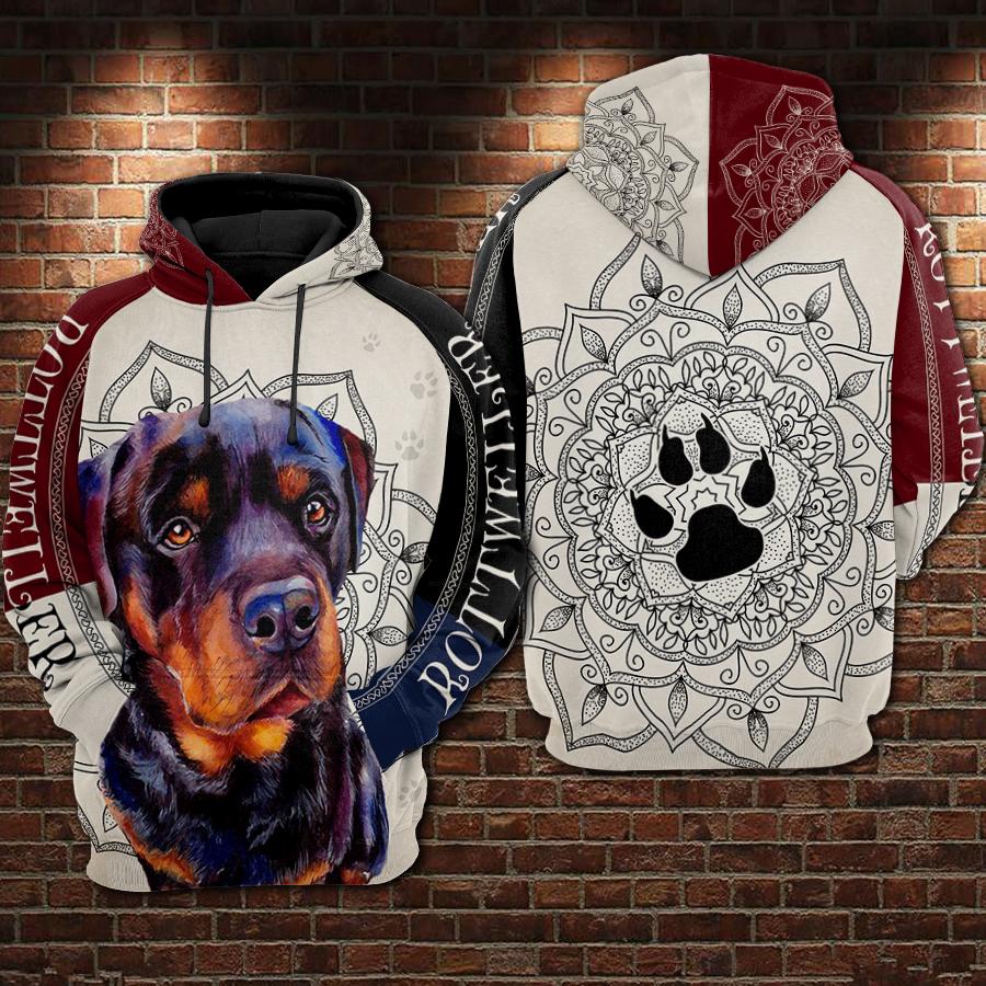 Rottweiler Nfl Football Mandala 3d Hoodie For Men For Women Rottweiler All Over Printed Hoodie Rottweiler 3d Full Printing Shirt