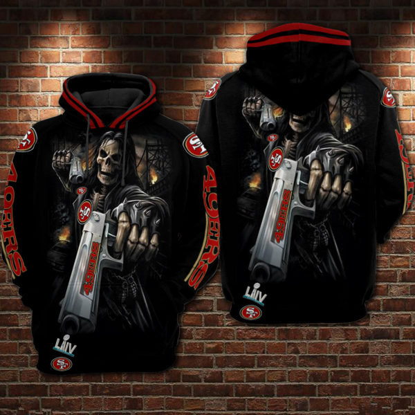 San Francisco 49ers Death Super Bowl 2020 Men And Women 3d Full Printing Hoodie Shirt San Francisco 49ers Nfl 3d Full Printing Shirt