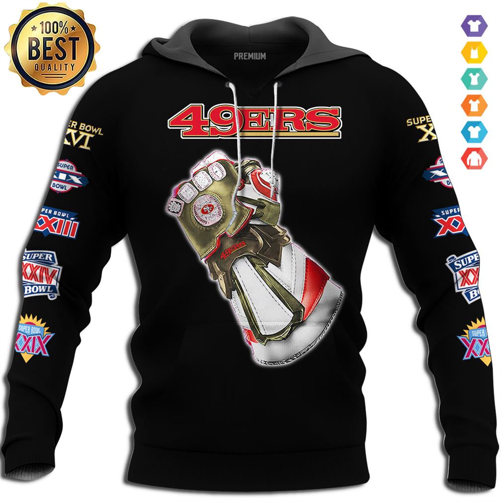 San Francisco 49ers Infinity Gauntlet Super Bowl Liv Champio Tshirts Hoodie 3d Navy Size X