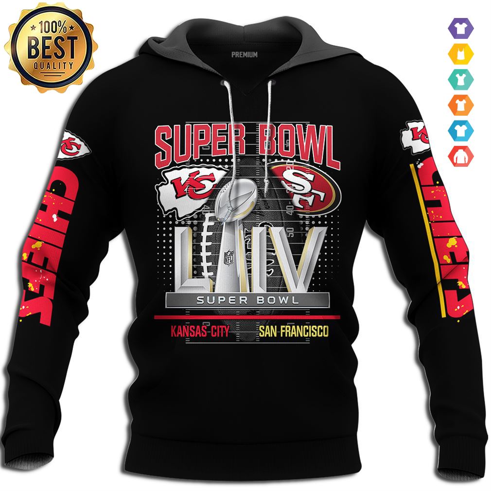 San Francisco 49ers Vs Kansas City Chiefs Nfl Super Bowl Liv Hoodie Hoodie 3d Red Size 3xl