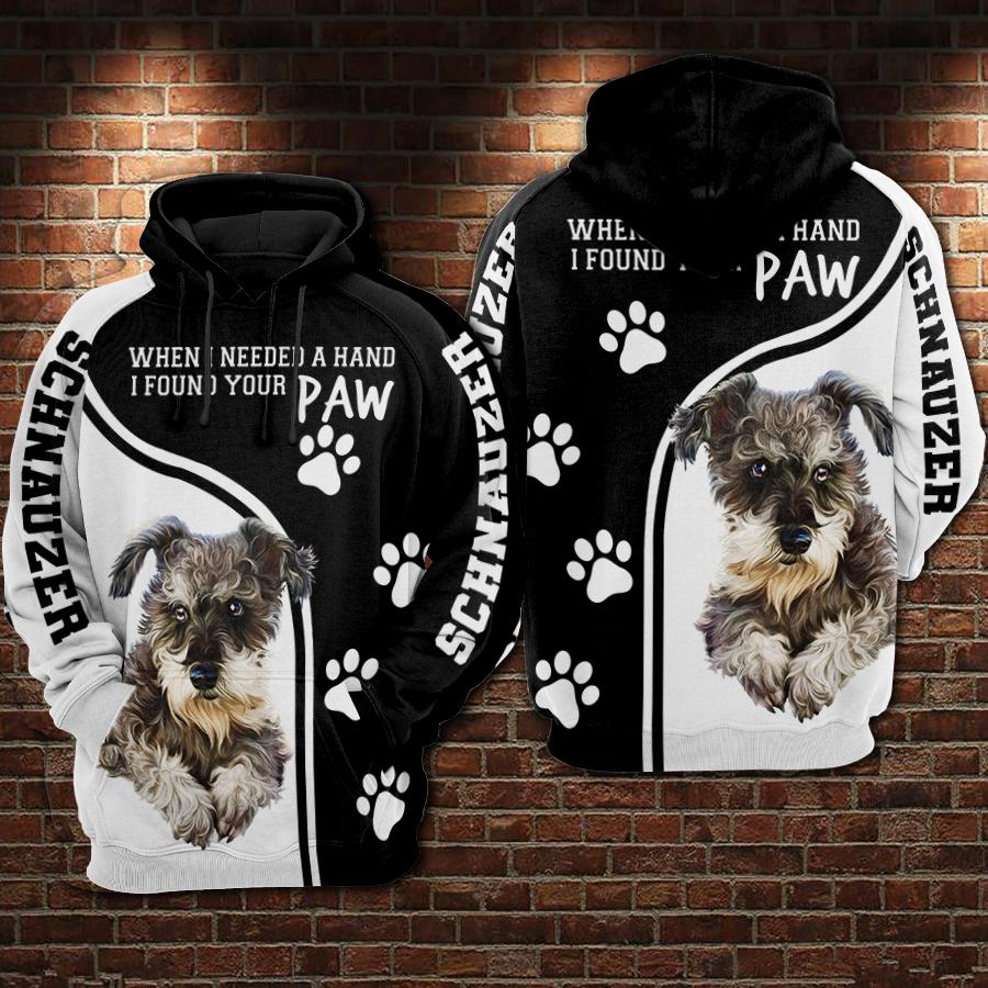 Schnauzer Nfl Football Paw 3d Hoodie For Men For Women Schnauzer All Over Printed Hoodie Schnauzer 3d Full Printing Shirt