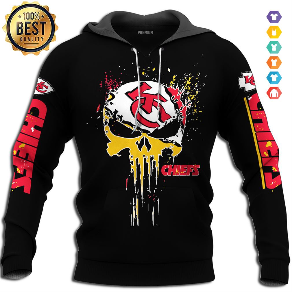 Skull Kansas City Chiefs Tshirt Hoodie Sweater 3d Up To 5xl Hoodie Hoodie 3d Red Size 3xl