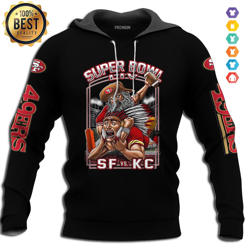 Super Bowl Liv Matchup Between The San Francisco 49ers And K Crewneck Sweatshirt Hoodie 3d Royal Size M