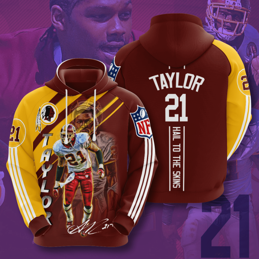 Taylor Washington Redskins Nfl 3d Hoodie Washington Redskins Custom 3d Hoodie All Over Print U4aor