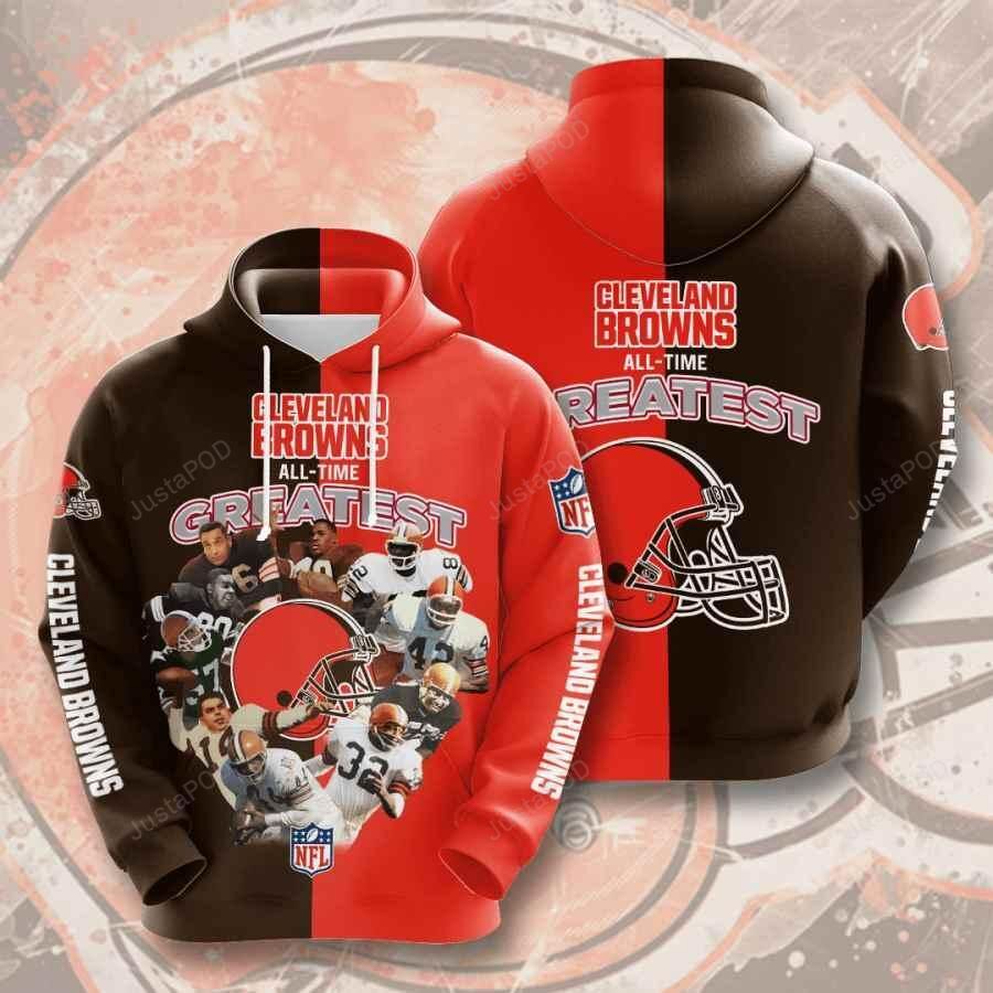 Sports American Football Nfl Cleveland Browns 3d All Over Print Hoodie Zip-up Hoodie