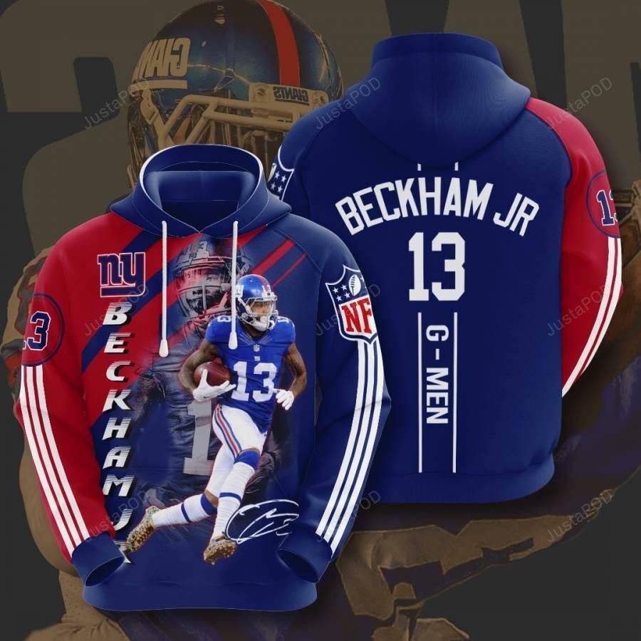 Sports American Football Nfl New York Giants Odell Beckham Jr 3d All Over Print Hoodie Zip-up Hoodie