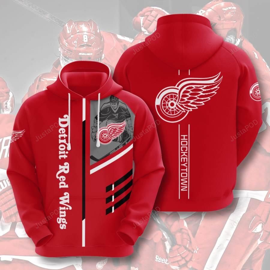 Sports Hockey Nhl Detroit Red Wings 3d All Over Print Hoodie Zip-up Hoodie