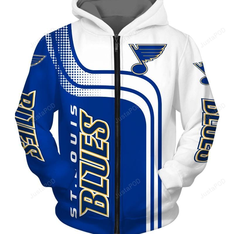 St Louis Blues 3d All Over Print Hoodie Zip-up Hoodie