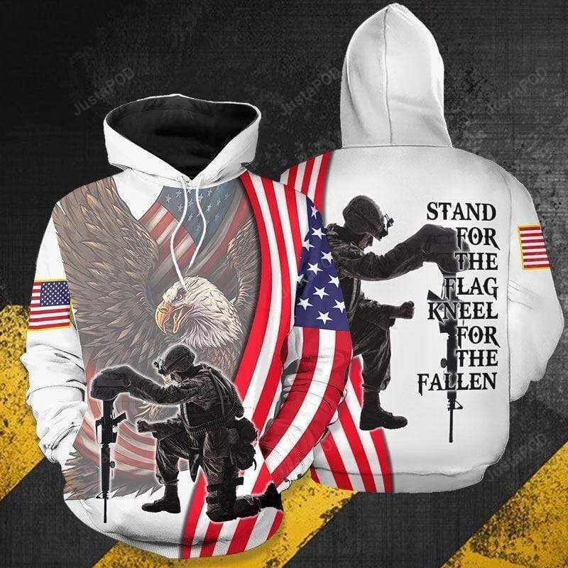 Stand For The Flag Kneel For The Fallen Hoodie 3d All Over Print H