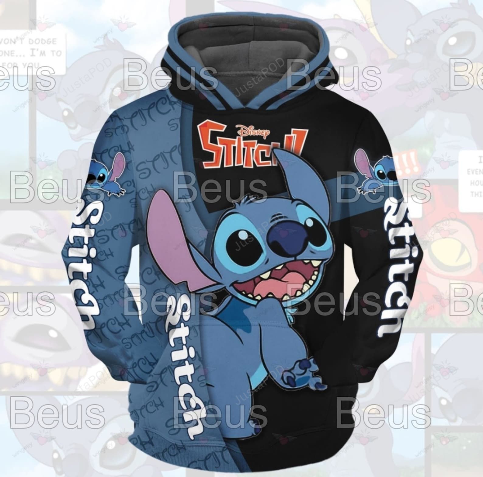 Stitch 3d All Over Print Hoodie Zip-up Hoodie-trungten-9djea