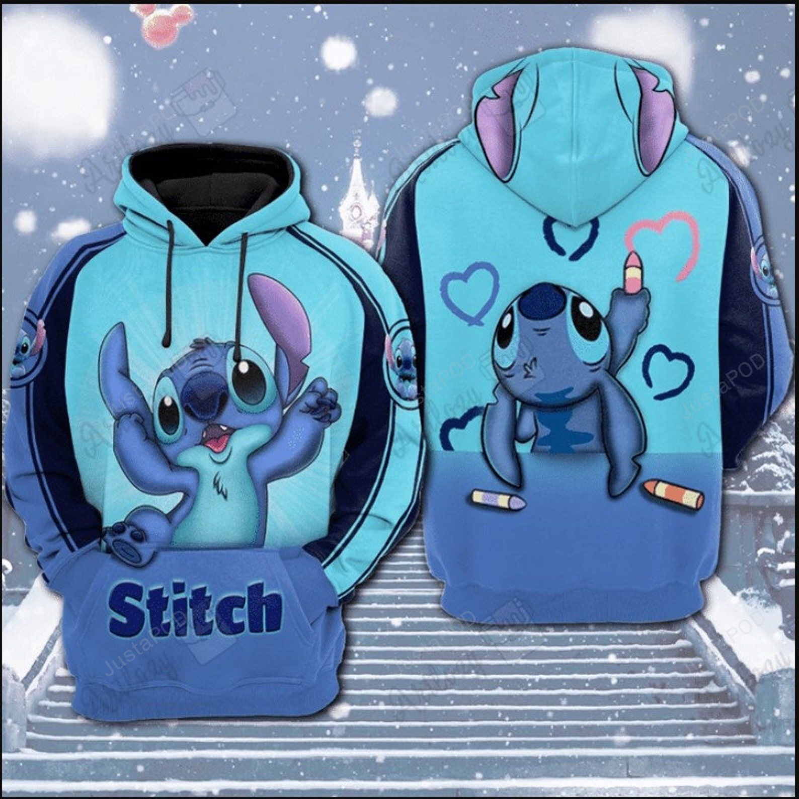 Stitch 3d All Over Print Hoodie Zip-up Hoodie-trungten-e6k53