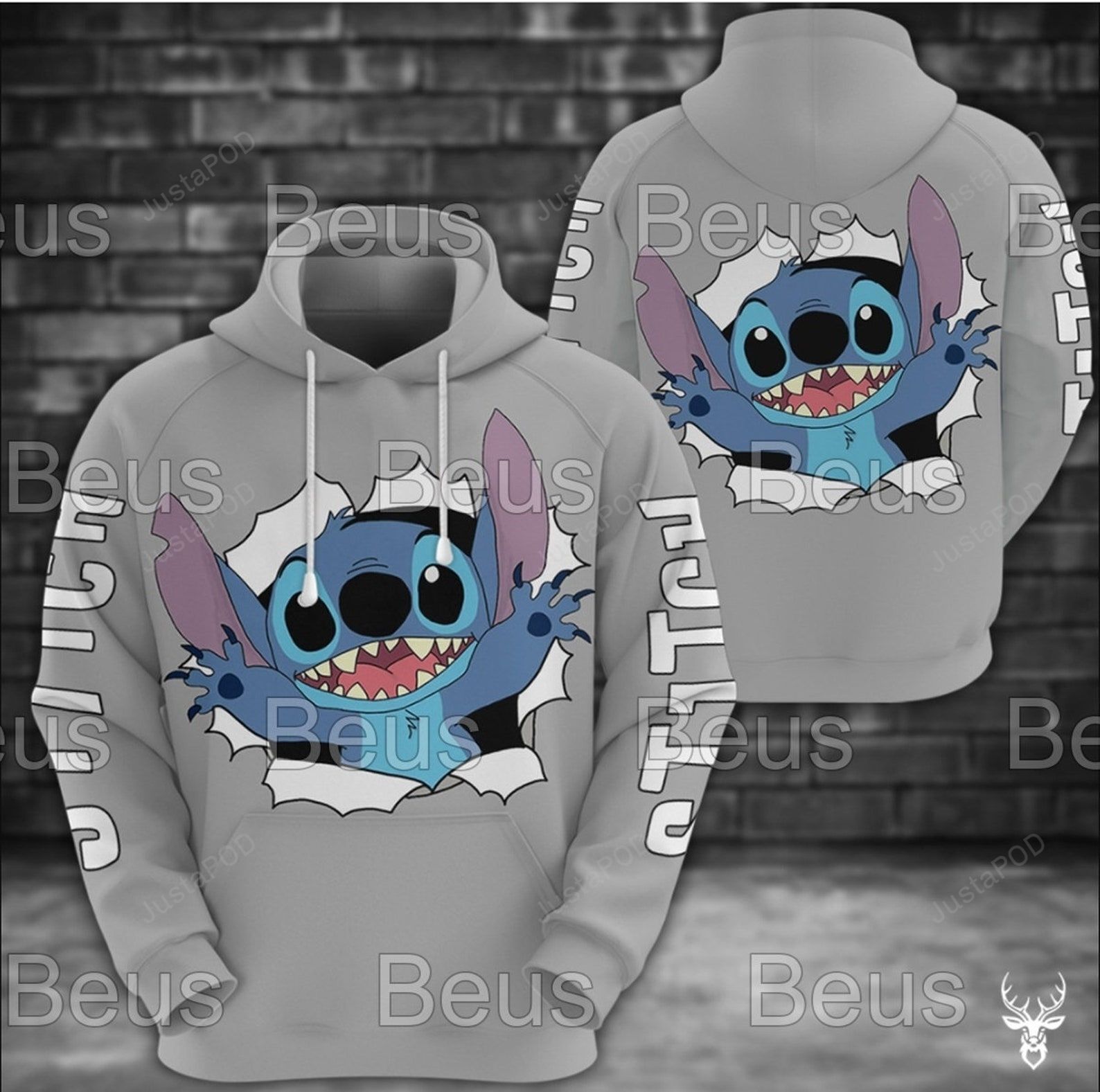 Stitch 3d All Over Print Hoodie Zip-up Hoodie-trungten-qa555