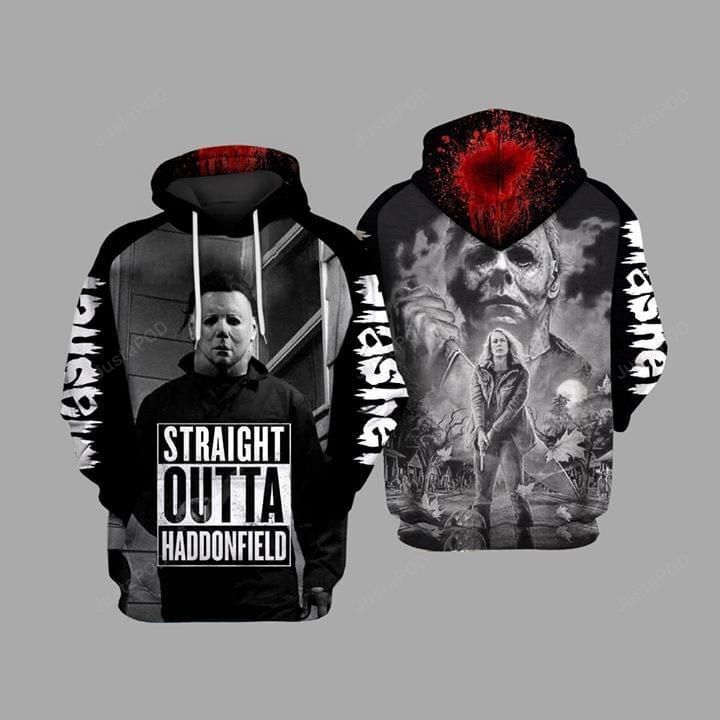 Straight Outta Haddonfield Michael Myers 3d All Over Printed Hoodie Zip- Up Hoodie