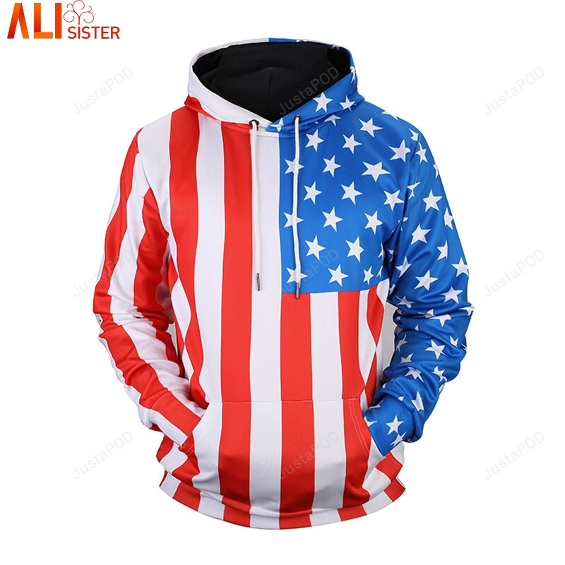 Stripped Star Flag 3d All Over Print Hoodie Zip-up Hoodie