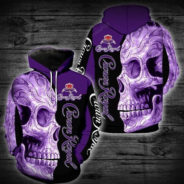 Sugar Skull Crown Royal Purple 3d All Over Print Hoodie Zip-up Hoodie