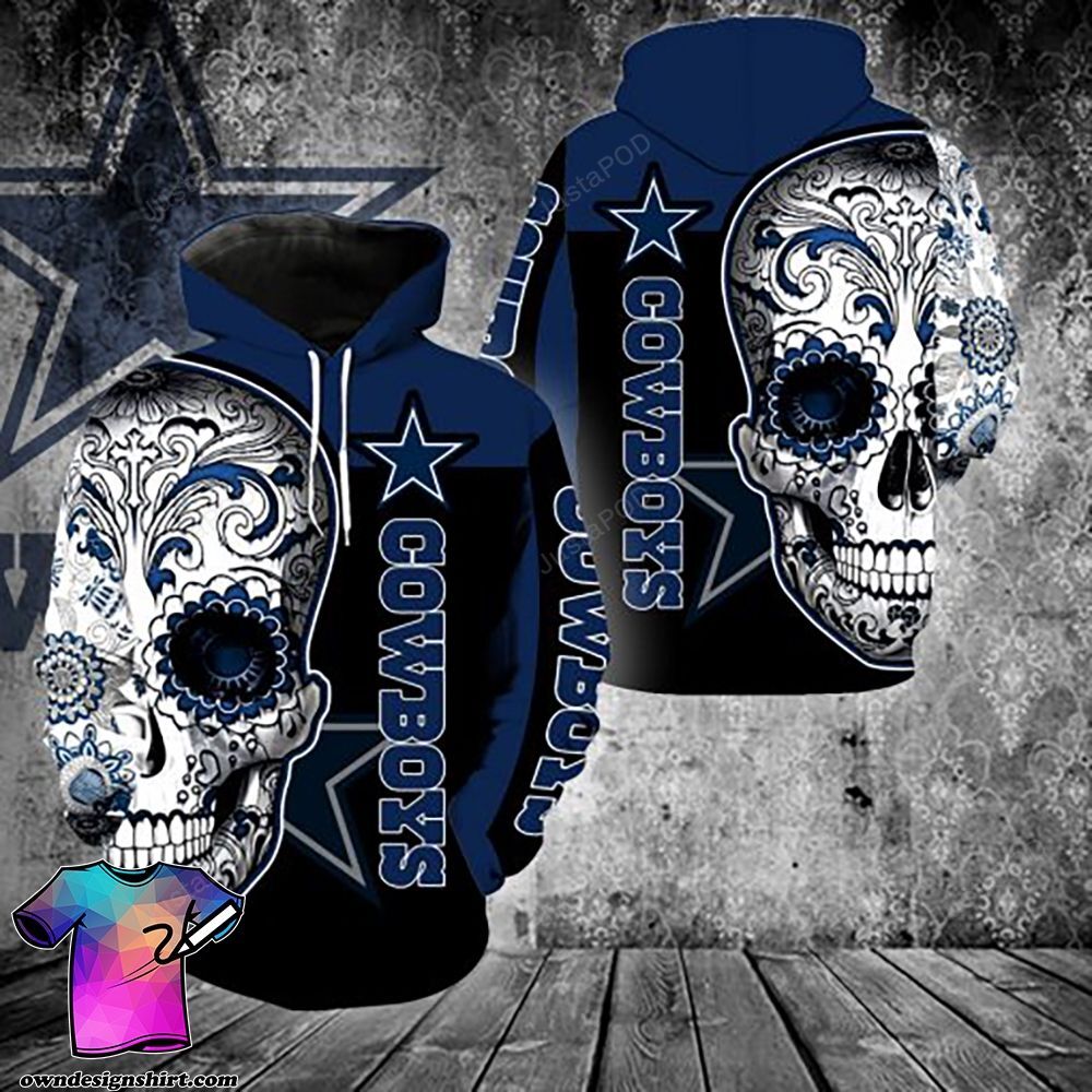 Sugar Skull Dallas Cowboys 3d All Over Print Hoodie Zip-up Hoodie