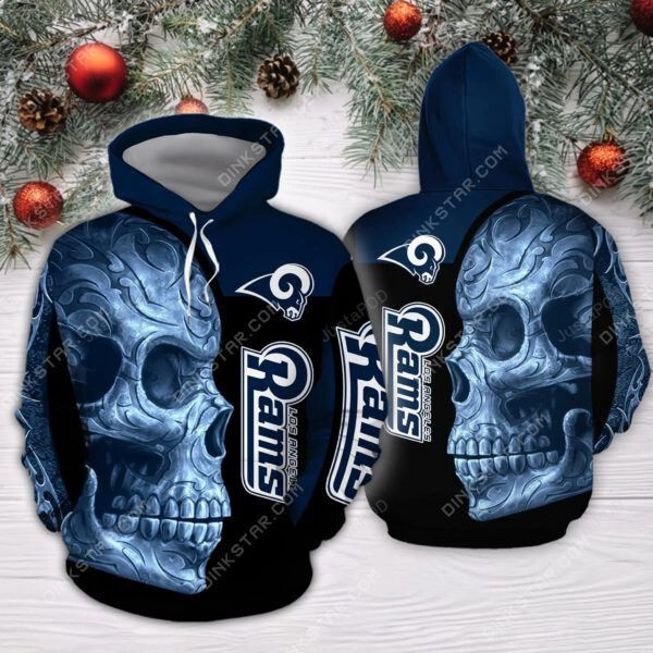 Sugar Skull Los Angeles Rams 3d All Over Printed Hoodie Zip- Up Hoodie