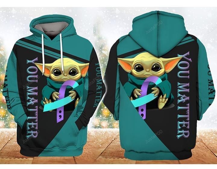 Suicide Prevention You Matter Baby Yoda 3d All Over Print Hoodie Zip-up Hoodie