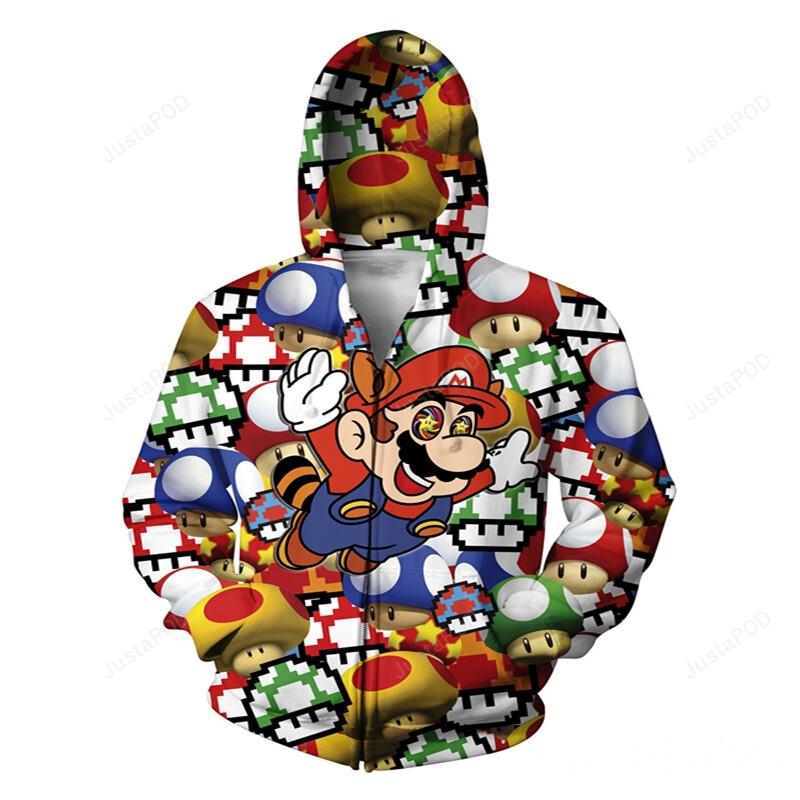 Super Mario 3d All Over Print Hoodie Zip-up Hoodie-trungten-icvaj