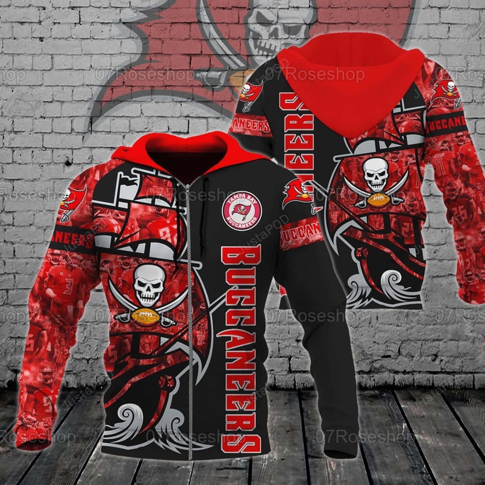 Tampa Bay Buccaneers Skull 3d All Over Print Hoodie Zip-up Hoodie-trungten-ppu9u