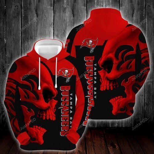 Tampa Bay Buccaneers Skull Red For Unisex 3d All Over Print Hoodie Zip-up Hoodie