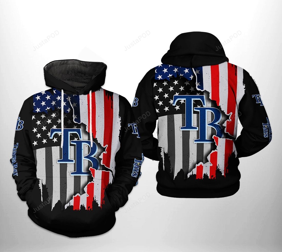 Tampa Bay Rays Mlb Us Flag 3d All Over Print Hoodie Zip-up Hoodie