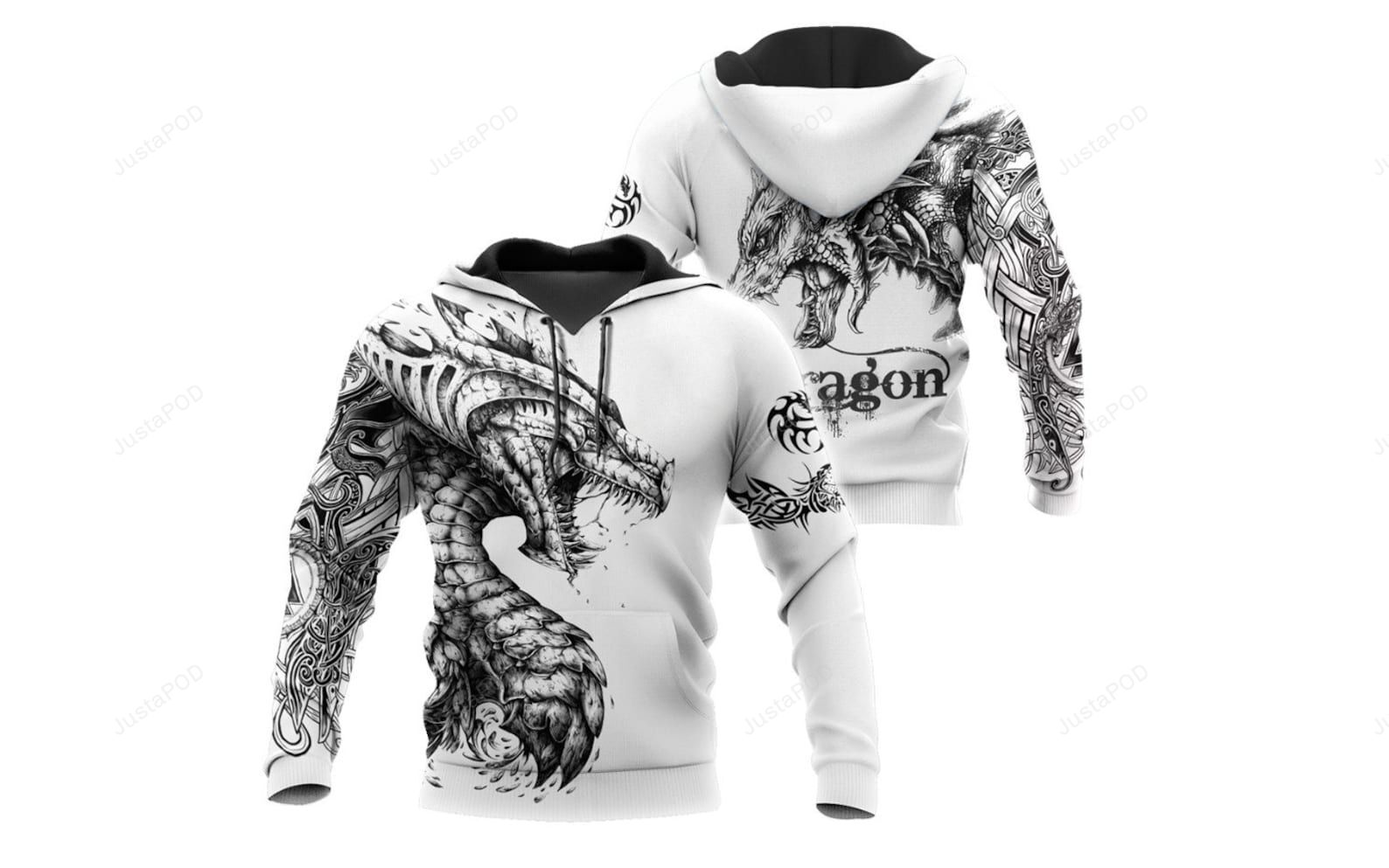 Tattoo And Dungeon Dragon 3d All Over Print Hoodie Zip-up Hoodie