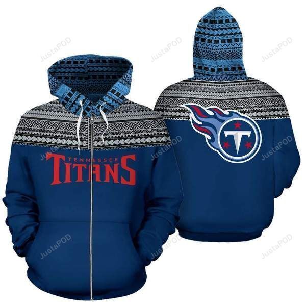 Tennessee Titans 3d All Over Print Hoodie Zip-up Hoodie